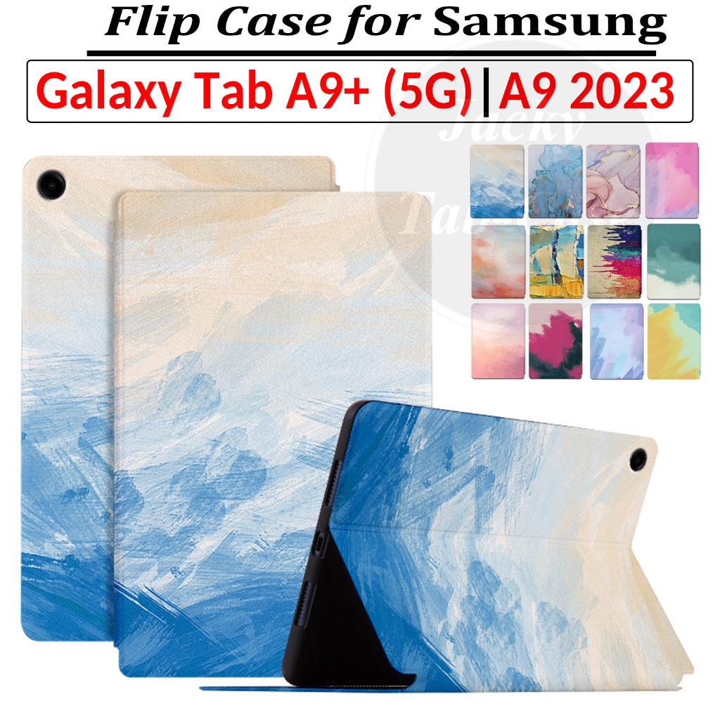 Para Samsung Galaxy Tab A9 / Tab A9+ 5G Capa Couro De PU Colorido TabA9 Plus 11.0" SM-X216 SM-X210 SM-X215 8.7" 2023 SM-X110 SM-X115 Estojo Protetor Computador De Mesa De Couro De PU Colorido Capa Flip Shell