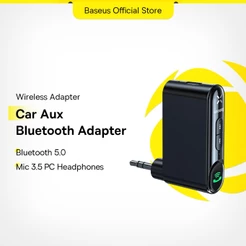 Baseus AUX Carro Receptor Bluetooth Jack Áudio Música 5.0 Car Kit Mãos-Livres Sem Fio (3.5mm)