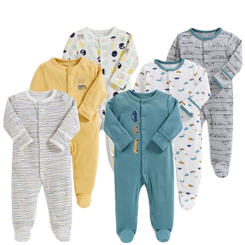 lucky baby Mamapapas kit 3pcs body recém nascido algodão/macacão rn menina or menino