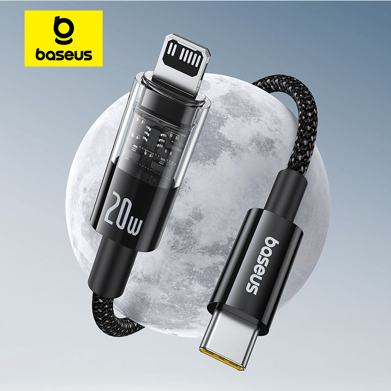 Baseus Cabo De Carregamento De Dados Rápido USB-C Para iP 20W Projeto Transparente W/1 Meter Nylon Trançado em Oferta na Shopee