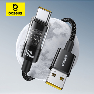 Baseus Cabo De Carregamento De Dados Rápido USB Para-C 100W Projeto Transparente W/1 Meter Nylon Trançado em Oferta na Shopee