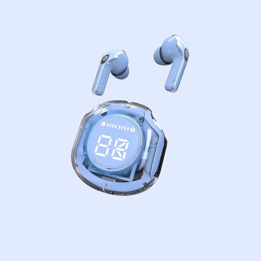 Air39 novos fones de ouvido transparentes sem fio, Bluetooth 5.3, com tela de exibição digital de nível de bateria,