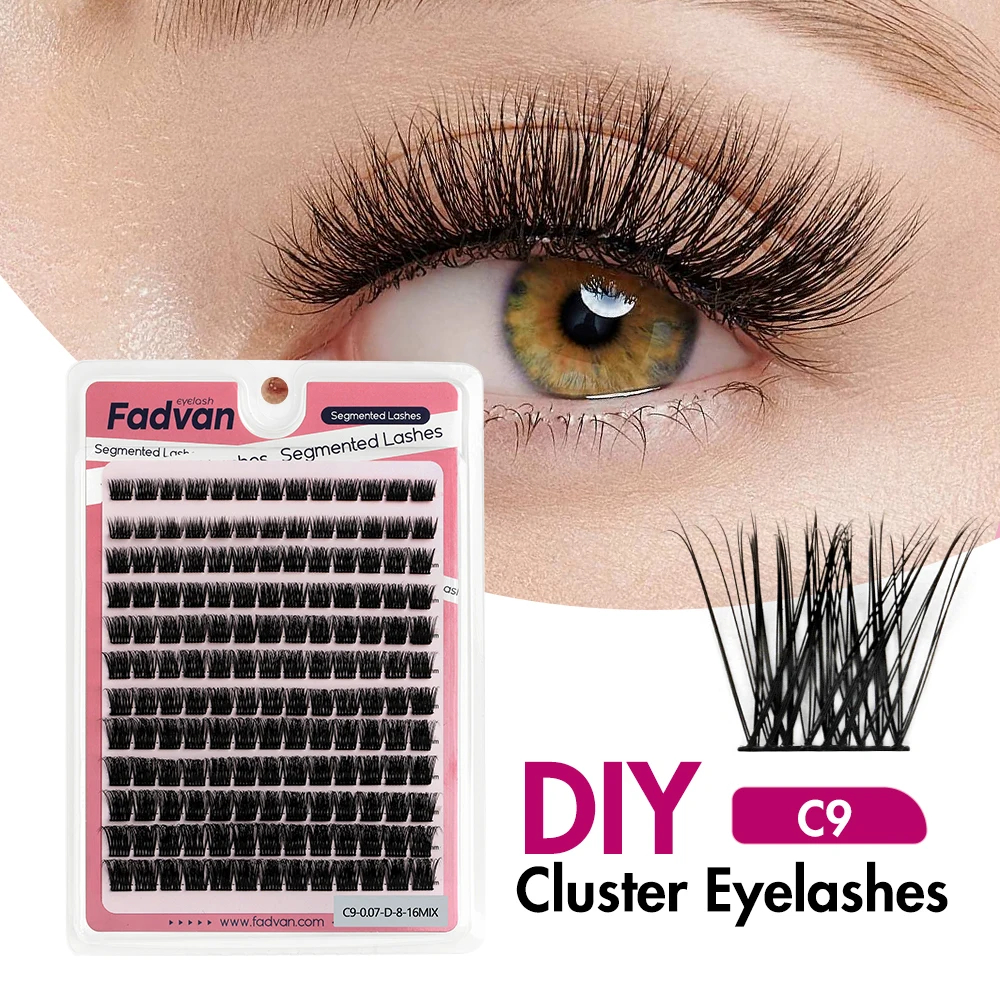 FADVAN DIY Cluster Lashes 240 Pcs Volume De Extensão De Pestanas De Cílios Naturais Lehgth 8-16mm Mink In Tray