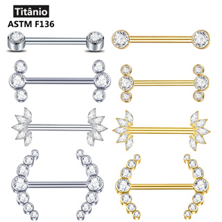 SWANJO Titânio Roscado Interno Mamilo Barbell Cubic Zirconia PVD Jóias De Corpo Com Piercing Em Banho De Ouro em Oferta na Shopee