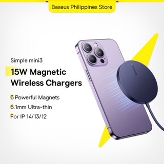 Baseus 15W Carregadores Magnéticos Sem Fio Para IPhone Série 14 Carregador Rápido 14 13 12 Mini Almofada De Carregamento em Oferta na Shopee