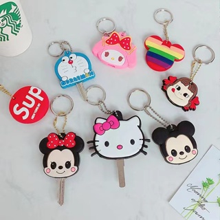 14 reais/4 peças Capas De Chave De Gato Cartoon Para Mulheres Chaveiro Minnie Ponto De Silicone Anime De Carro Porta-Ané em Oferta na Shopee