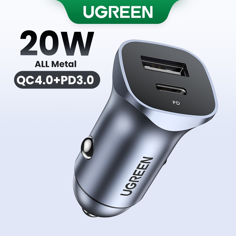 UGREEN Carga Rápida 4.0 3.0 QC Carregador De Carro USB Para Xiaomi QC4.0 QC3.0 18W 20W Tipo C PD iPhone X Xr Xs - Automobiles