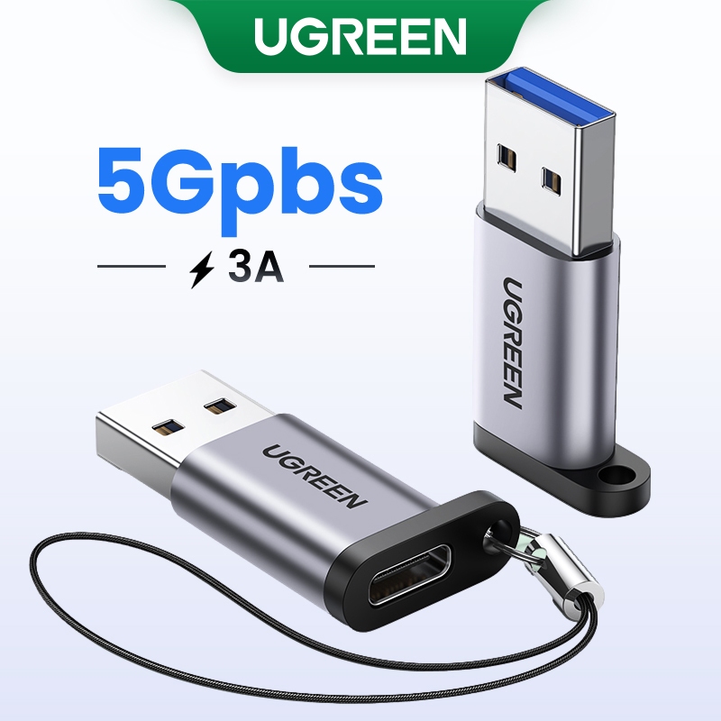 Adaptador USB UGREEN C 3.0 2.0 Macho Para 3.1 Tipo Fêmea QC3.0 Carregamento Rápido E 5Gbps Laptop Samsung Xiaomi 10 - Mobile & Gadgets