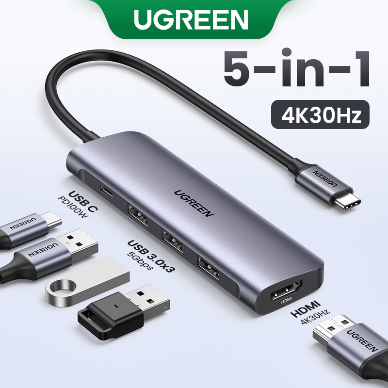 UGREEN USB C HUB Tipo A 4K 30Hz HDMI PD100W 3.0 Adaptador Multifuncional Dock Para MacBook Pro Air , Xiaomi DELL Insprion , Lenovo Acessórios Laptop