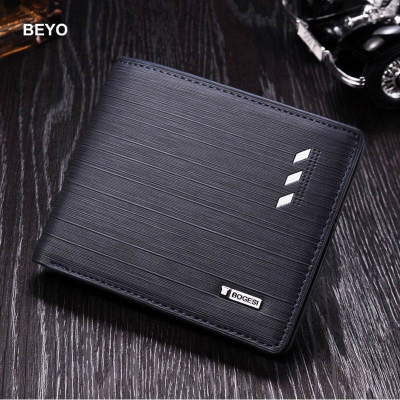 Carteira De Bolso Masculina Inteligente , Carteira Masculina De Couro Tri-fold Com Divisores