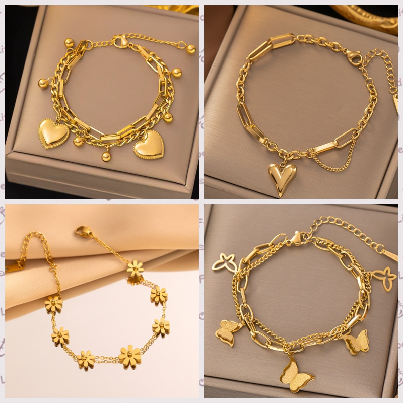 Pulseira Titânio Aço Inoxidável gelang wanita