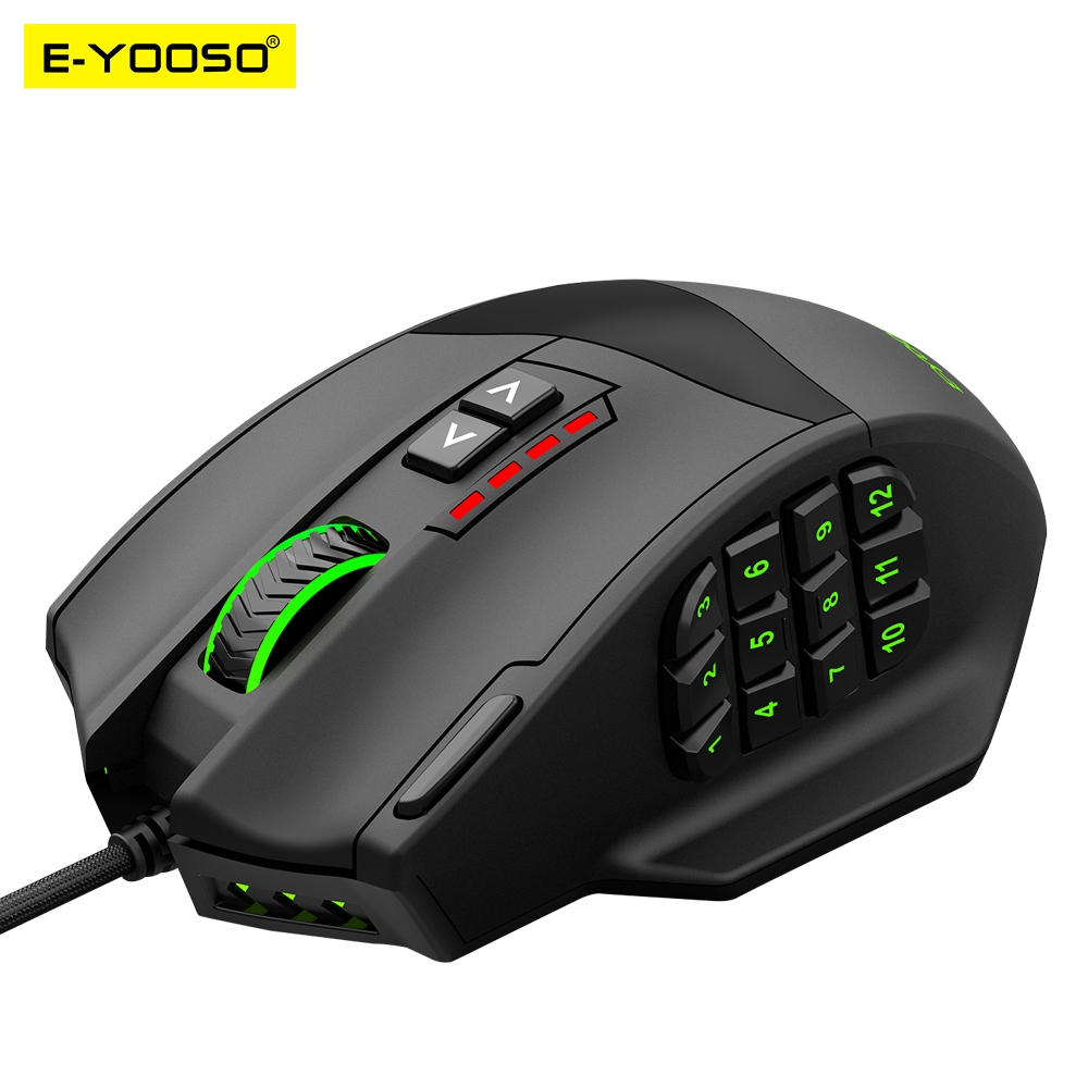 E-YOOSO X-39 USB Wired RGB Gaming Mouse 16400 DPI PAW3327 19 Botões Programáveis De Jogo R...