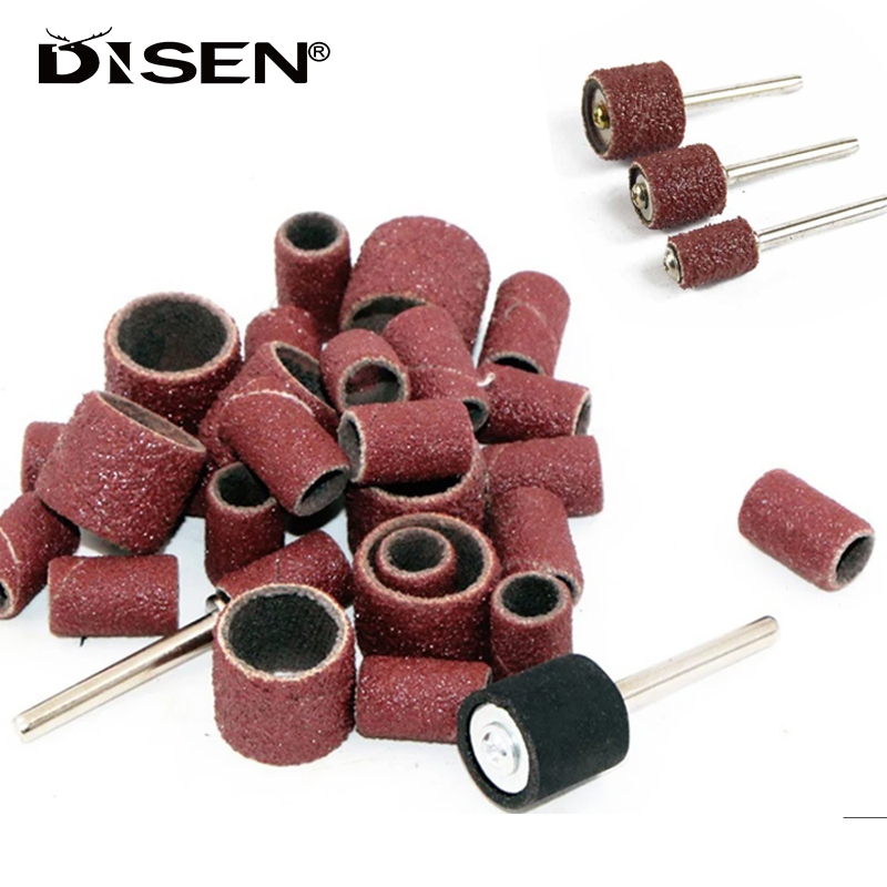 50Pcs Conjunto De Tambor De Lixa Com Mandris Faixa Para Ferramentas Rotativas Dremel Abrasivas 80-600 Grit 6,35/9,5/12,7mm Cabeça