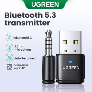 Transmissor UGREEN Bluetooth5.3 Com Microfone Sem Fio De 3,5mm aptX Adaptativo Para PS4/PS5/Switch/PC/Earbuds