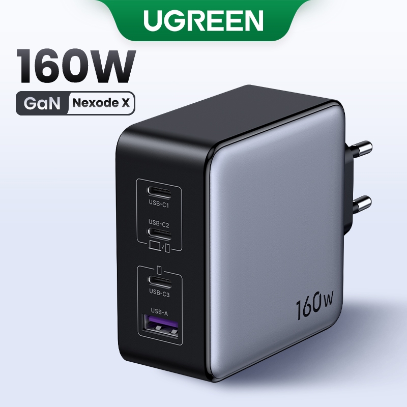 UGREEN Carregador Rápido  PD3.1 3C 1A 4 Em 1 Novo Nexode X Seriers QC4.0 3.0 Para Macbook Pro USB iPhone Xiaomi Samsung em Oferta na Shopee