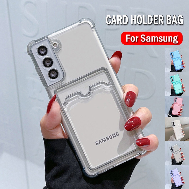 Capa Para Samsung S24 FE A15 A25 A35 A55 S23 S22 Ultra S23 Plus 5G Bolsa Porta Cartão Transparente À Prova De Choque em Oferta na Shopee