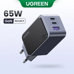 Carregador Rápido UGREEN GaN 65W 30W USB C A Novo Nexode Air Series 3 Portas Para iPhone 15/15 Pro Max/Macbook/iPad Mini