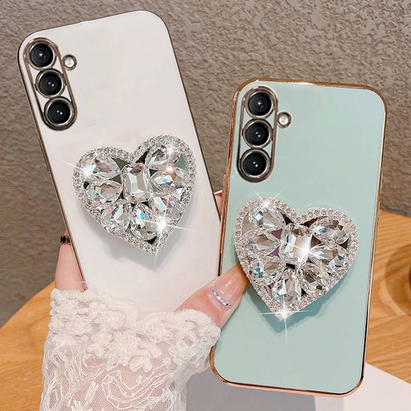Samsung Galaxy A57 A17 A37 A16 A56 A36 A15 A35 A55 A14 5G A34 A54 5G A23 Silicone Capa Macia Suporte Strass