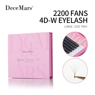 DeceMars Extensão De Cílios De Grande Quantidade 4D W Bandeja De Tamanho 2200 Ventiladores em Oferta na Shopee