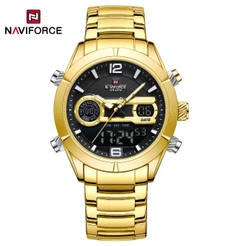 NAVIFORCE 9232 Relógio De Moda Masculina Tendência Multi-Funcional Fivela Dobrável De Aço Inoxidável