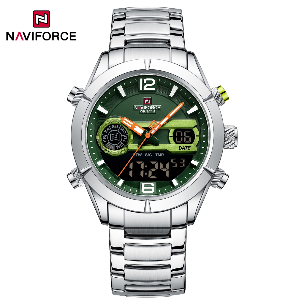 NAVIFORCE 9232 Relógio Esportivo Multifuncional Luz Nocturna Masculina À Prova D'água