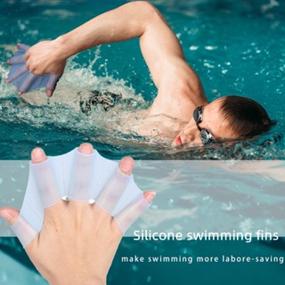 1Pair Unisexo Tipo Rã Cintas De Silicone Flippers De Mão Luvas De Dedo Paddle Water Sports Accessories em Oferta na Shopee