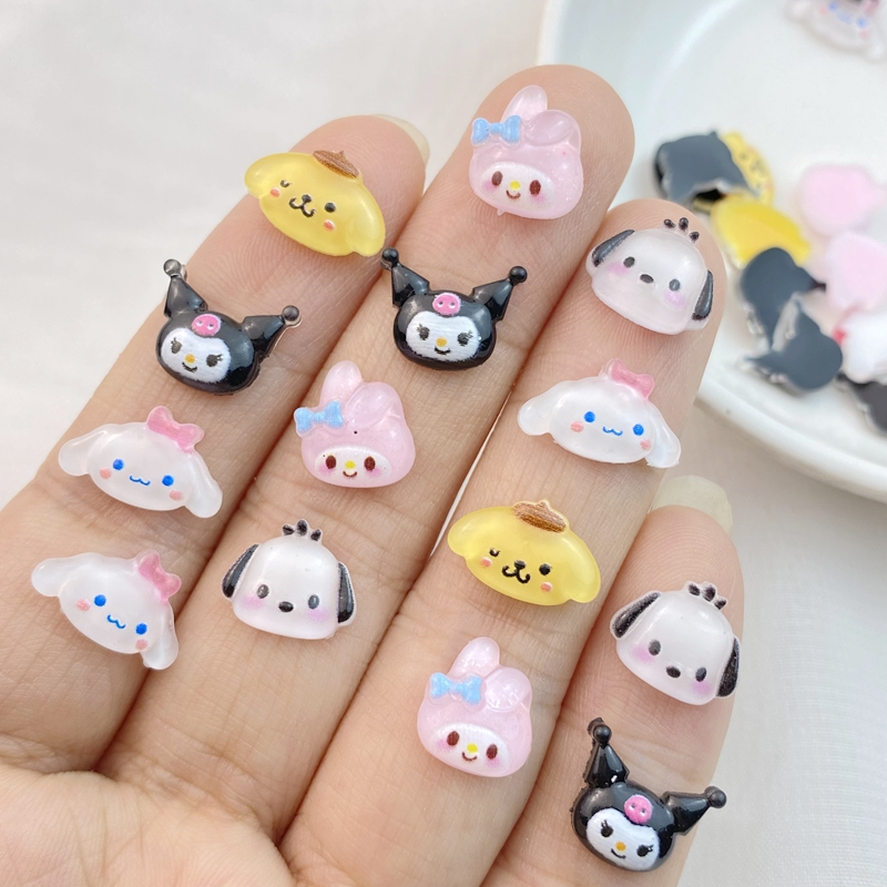 Sanrio Meat Bag Novo Estilo Manicure Acessórios de Decoração Pudim Cão Resina Desenho animado Kuromi Melody 3D DIY 50 Peças em Oferta na Shopee