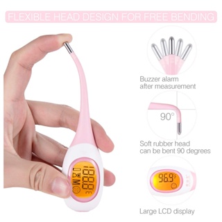 Termômetro Digital Medição Rápida em 8 Segundos para Adultos e Crianças Cabeça Macia Oral Axilar °F/°C em Oferta na Shopee