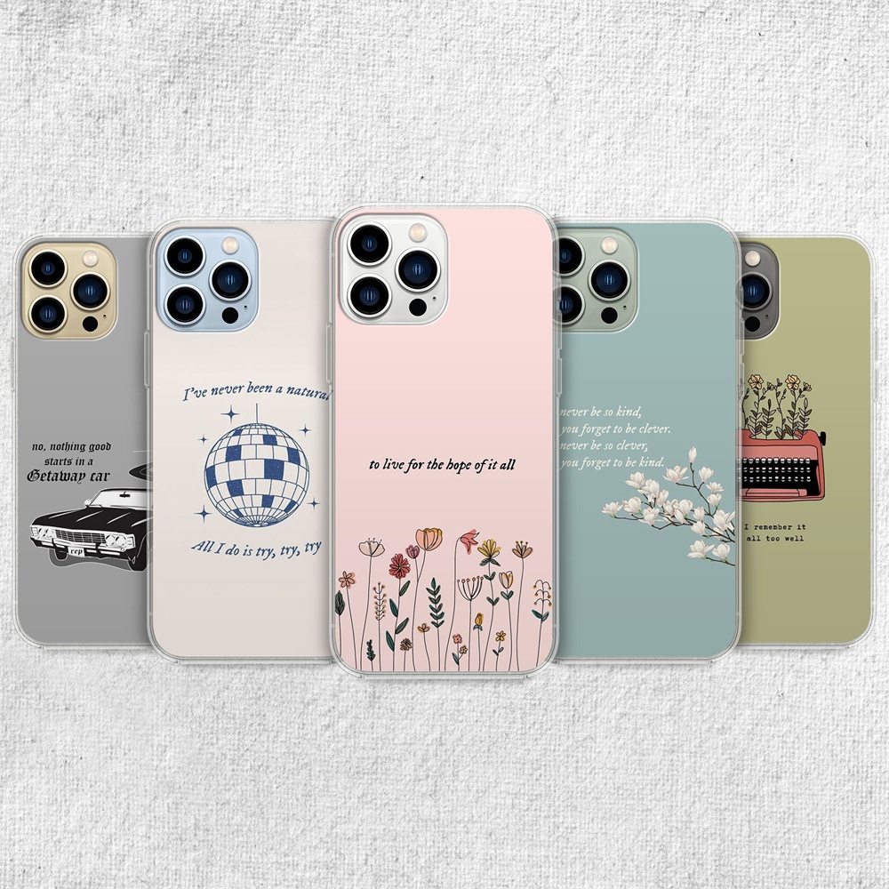 Estética Taylor Song Letras Capa De Telefone Para iPhone 17 11 12 13 15 14 Pro Xs Max 8 7 Plus X XR Traseira De Silicone