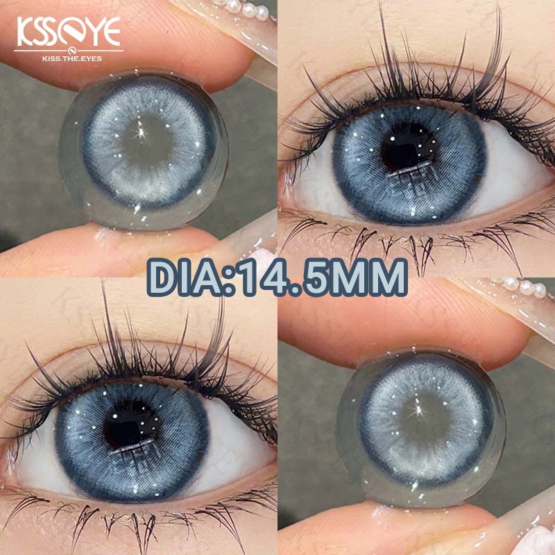 KSSEYE Lentes De Contato Azuis Com Grau De 14,5mm De Vidro Cômico Estilo Íris De 1 Ano De Uso De Cosméticos Para Os Olhos Coloridas Quase Visão