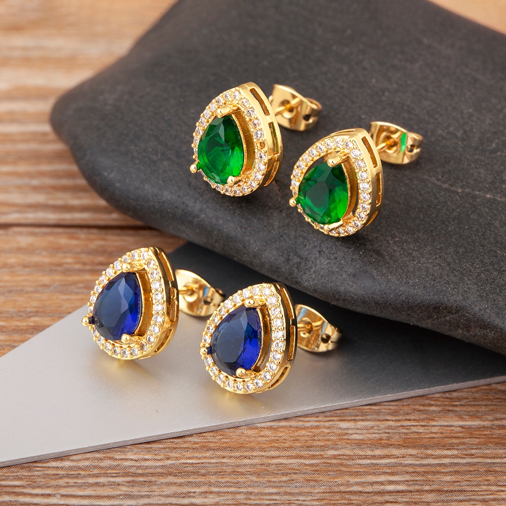 Coreia Popular Forma De Gota D'água Zircônio Cristal Brilhante 18k Brincos De Cavilha Com Banho De Ouro Para Jóias De Orelha Estética Feminina Elegante Presentes De Aniversário em Oferta na Shopee