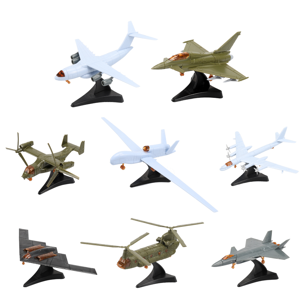 Mini Brinquedo De Plástico 8 Estilos Modelo De Montagem De Avião J-20 Y RQ-4A EF-2000 TY-95 B-2 V-22 CH-47 Lutador Ornam