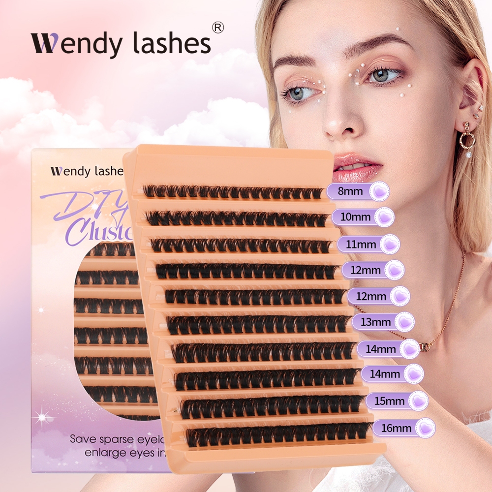 Extensão Das Pestanas DIY Lash Eyelash Kit , Individual Cluster False Eyelashes , 10D 20D 30D 40D Curl Faux Lashes Ferramentas De Maquiagem Com Pinça De Cola De Wendy