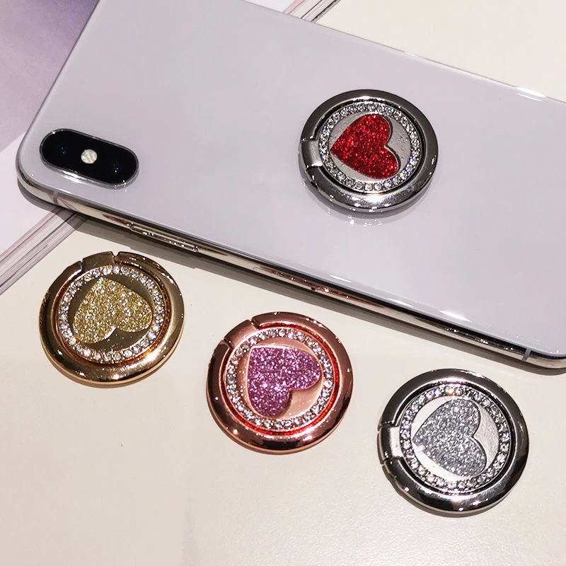 Bling Diamond Glitter 360 Rotation Finger Ring phone Holder Acessórios De Suporte Para Telefone Na Caixa Do Celular