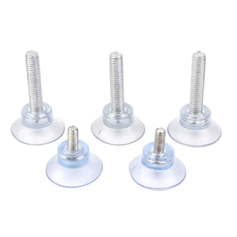M6/M8 Ventosa De PVC Transparente Parafuso Vidro Porca De Giro Tampos De Mesa Ganchos De Armazenamento Gancho De Parede De Porta Dia 33mm-54mm
