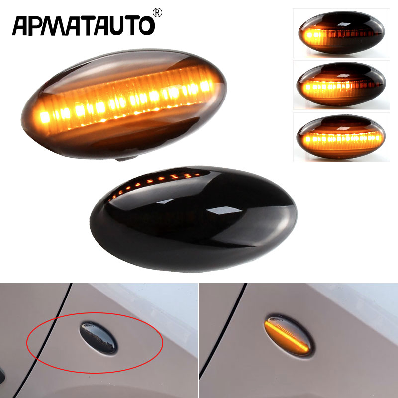 2PC Dinâmico Intermitente Led Side Marker Luz De Sinalização De Giro Para Peugeot 307 206 607 407 1007 107 207 Partner Expert Traveller