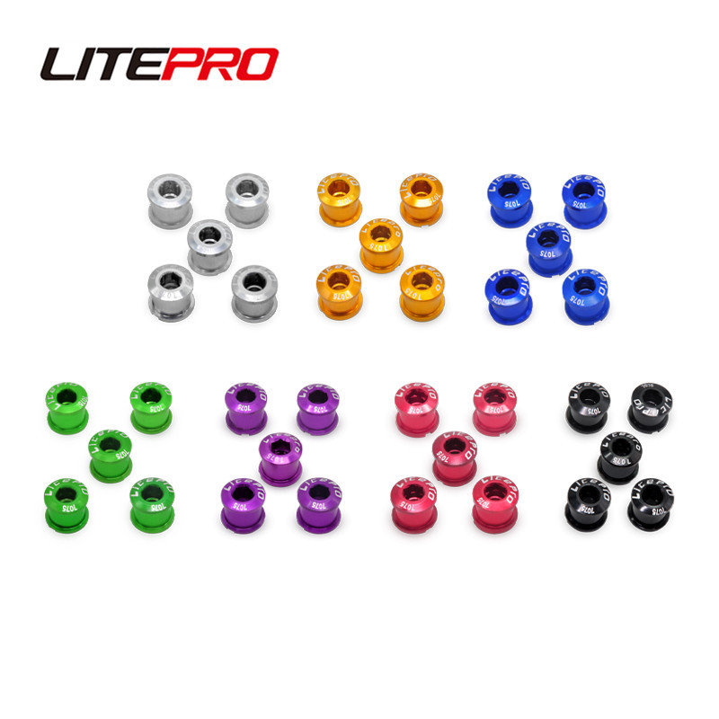 Litepro 5 Peças Parafusos De Roda De Corrente Dupla MTB Mountain Road Bicicleta Dobrável Disco BMX Caracol Liga