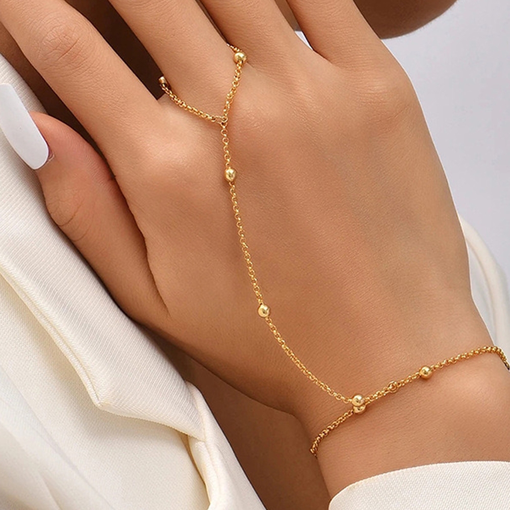 Pulseira Minimalista De Aço Inoxidável Design De Personalidade Beaded Finger Chain Para Jóias Femininas Melhor Amigo Presentes Novo em Oferta na Shopee
