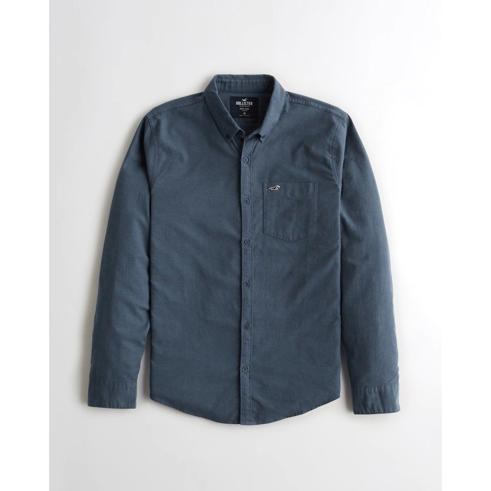 Camisa Hollister Camisa Manga Longa Camisa Novo Estilo Homem