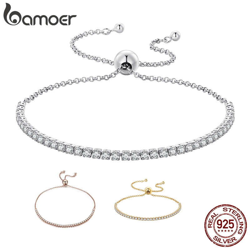 Bamoer Pulseira Brilhante De Prata 925 Para Festas Scb046 - Fashion Accessories