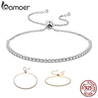 Bamoer Pulseira Brilhante De Prata 925 Para Festas Scb046