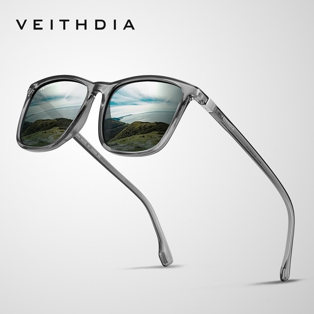 VEITHDIA Moldura Quadrada Masculina E Feminina Moda Polarizada Anti UV Óculos De Sol De Condução 7521