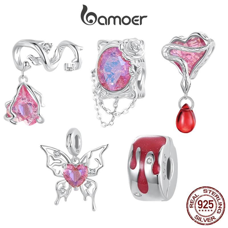 Bamoer 925 Sterling Sliver Charms Pendants Bloody Butterfly Collection Acessórios Para Pulseiras DIY SCC2698 em Oferta na Shopee