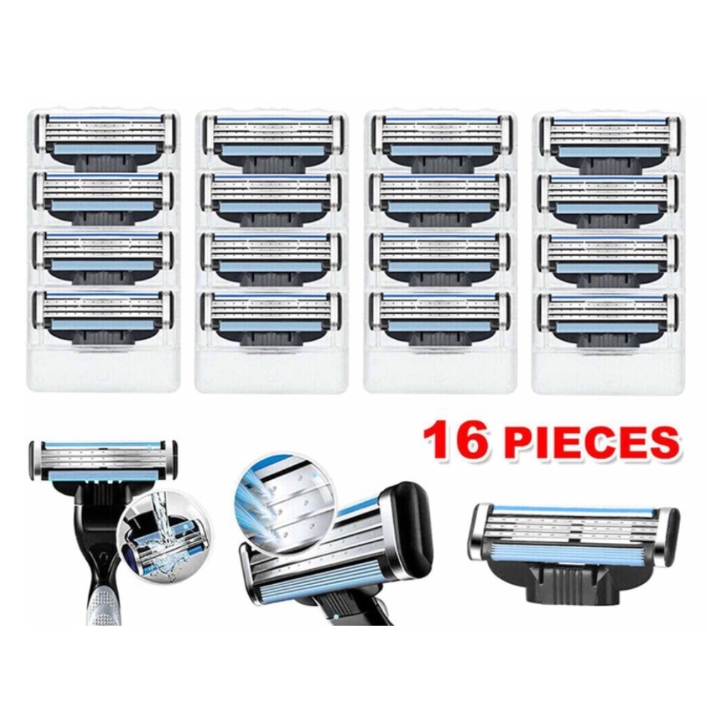 16PCS/12PCS/8PCS/4PCS Substituição Para Mach 3 Lâminas De Barbear Masculinas Refil De Cartuchos