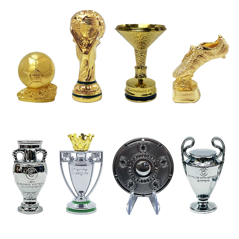 Mini Troféu Ornamento Chaveiro Premier League Liga Dos Campeões Da UEFA Serie A Bundesliga Golden Boot Ball Modelo De Brinquedo De Futebol De Copa Dourada Para Crianças