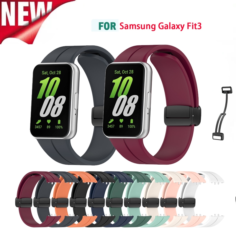Fivela Magnética De Silicone Para Samsung Galaxy Fit3 Fit 3 SM-R390 Soft Candy Color Watch Band Pulseira Esportiva em Oferta na Shopee