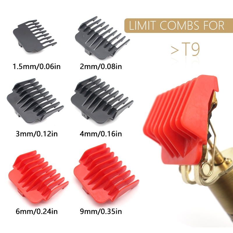 Para T9 1,5/2/3/4/6/92 mm Aparador De Cabelo Profissional Limite De Penteado Protetores Barba Guia De Corte Acessórios De Barbeiro