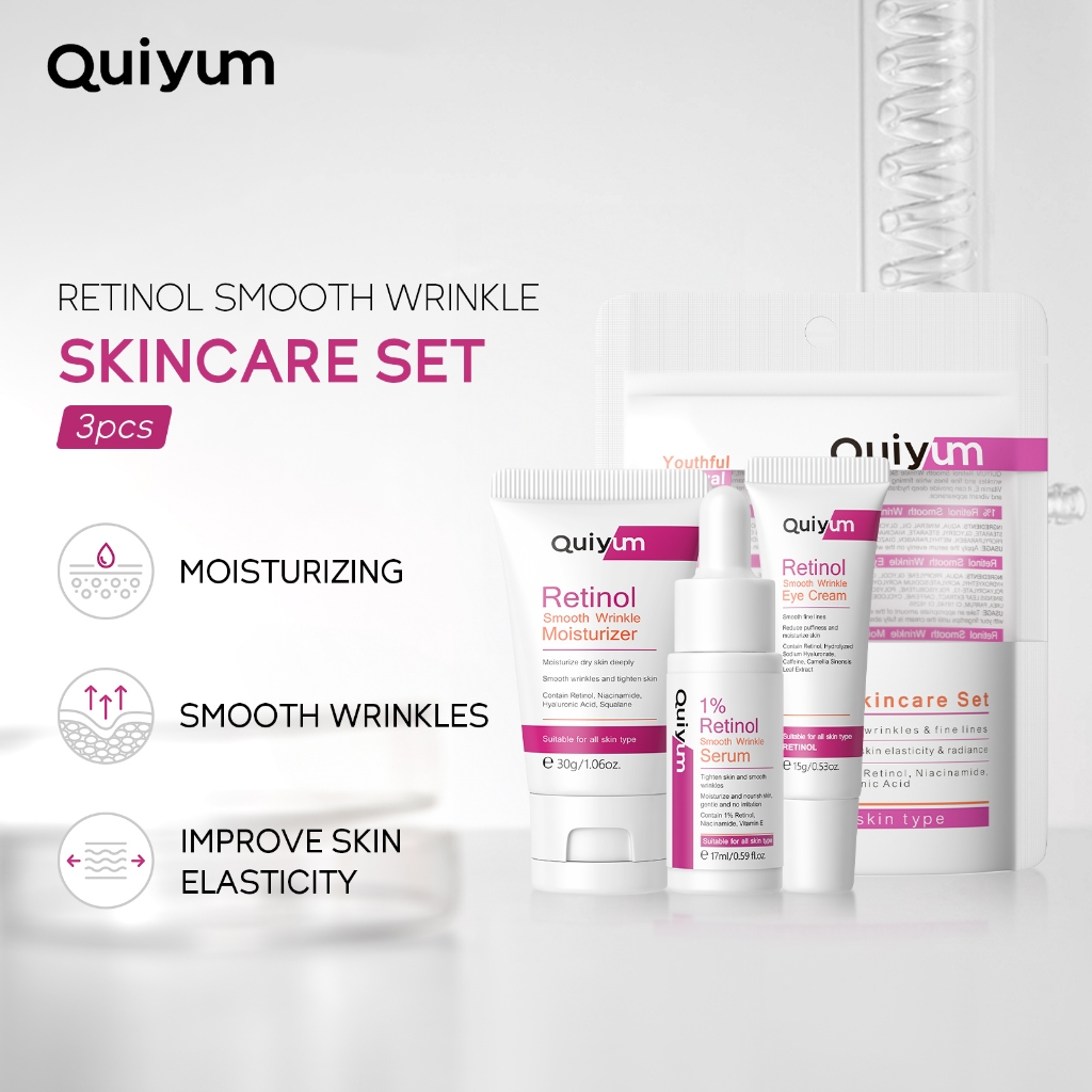 QUIYUM Retinol Conjunto De Cuidados Com A Pele Rugas Suaves-Para Todos Os Tipos De E Linhas Finas Melhoram Elasticidade