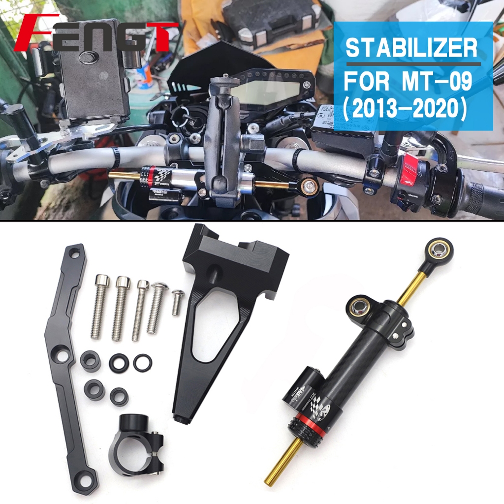 Para YAMAHA MT-09 MT09 XSR900 2013-2020 Motocicleta Direção Estabilizar Amortecedor Suporte Montagem CNC Moto FZ09 FZ XS