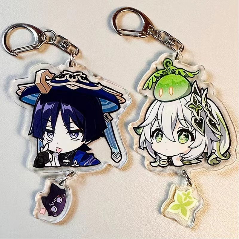 Genshin Impact Wriothesley Neuvillette Focors Furina Xiao Lesser Lord Pingente Figura Acrílico Chaveiro Coleção Modelo P em Oferta na Shopee
